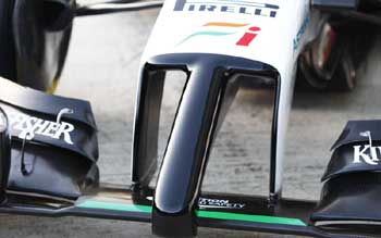 Ilustrando o nariz ou bico do carro, referente as regras e regulamentos da Fórmula 1 em 2014 - foto de autoracing.com.br
