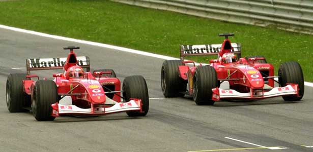 Schumacher e Barrichello - Áustria 2002