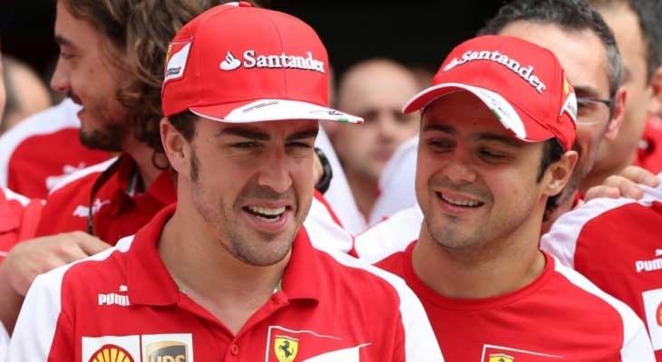 Fernando Alonso e Felipe Massa na Ferrari