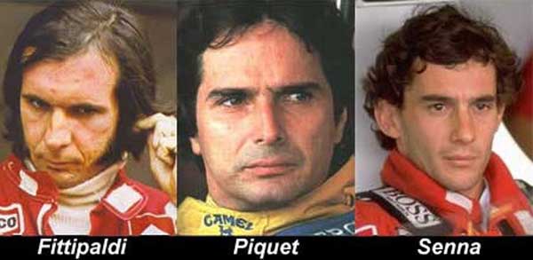 Emerson Fittipaldi - Nelson Piquet - Ayrton Senna