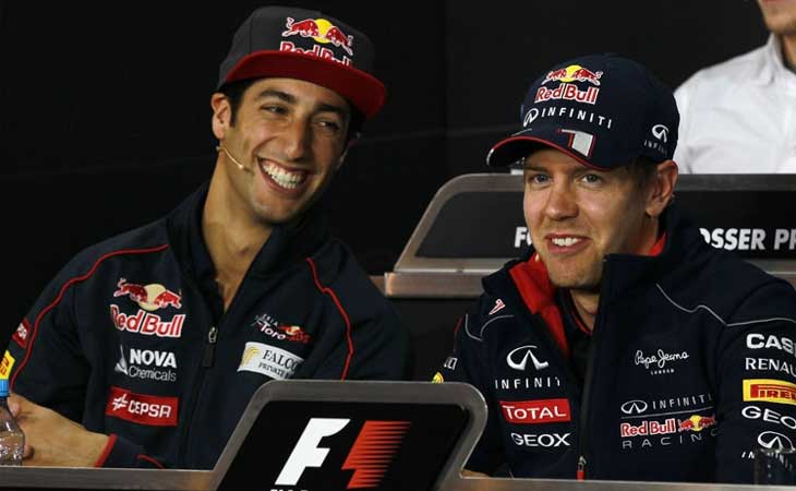 Daniel Ricciardo e Sebastian Vettel