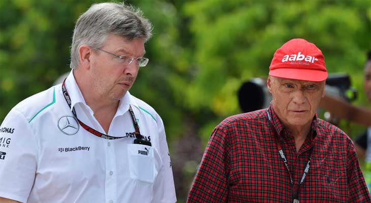 Ross Brawn e Niki Lauda