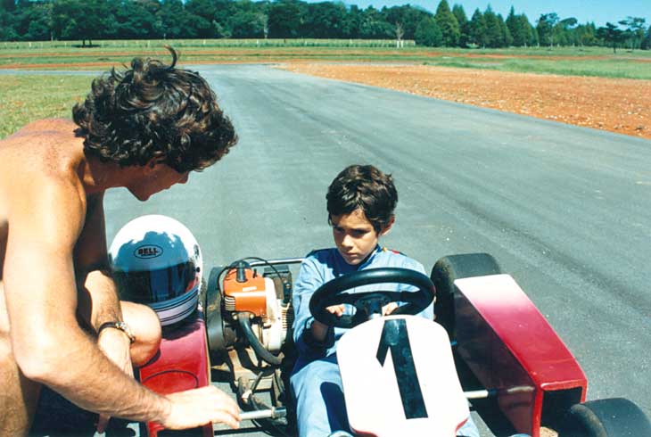 Ayrton e Bruno Senna na fazenda da família