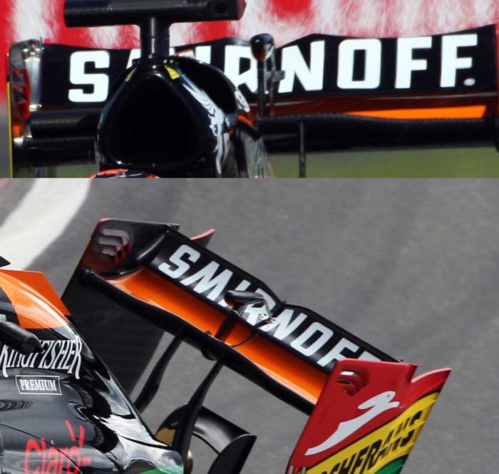 Asas traseiras novas da Force India