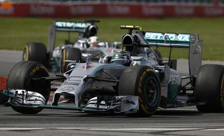 Rosberg e Hamilton em Montreal 2014