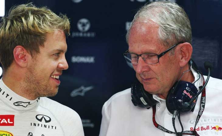 Sebastian Vettel e Helmut Marko