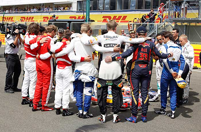 Homenagem dos pilotos a Jules Bianchi