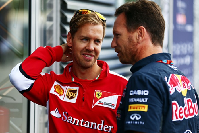 Sebastian Vettel e Christian Horner