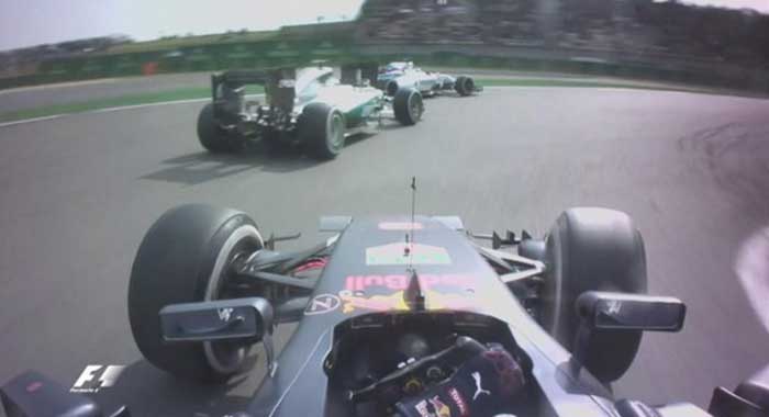 Briga entre Ricciardo, Hamilton e Massa