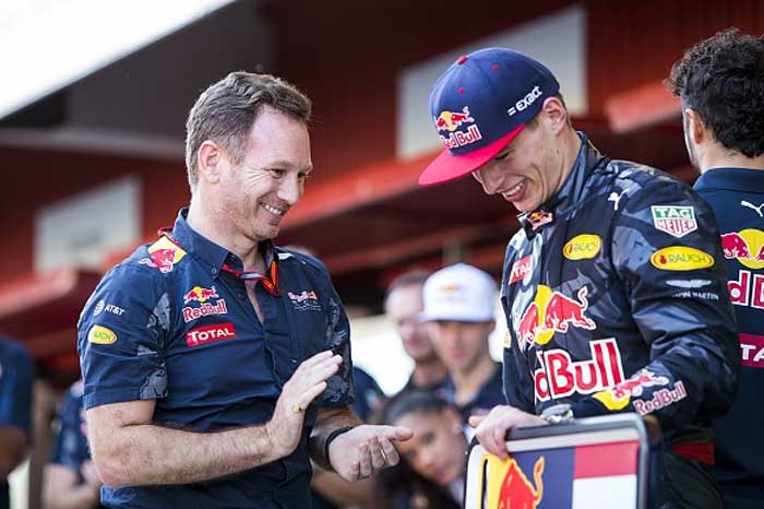 Christian Horner e Max Verstappen