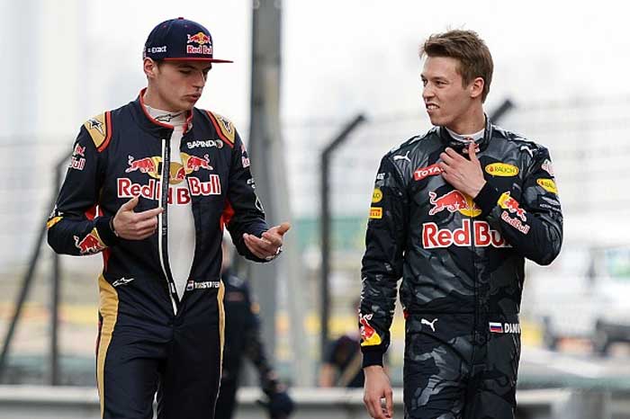 Max Verstappen e Daniil Kvyat