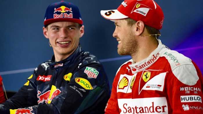 Max Verstappen e Sebastian Vettel