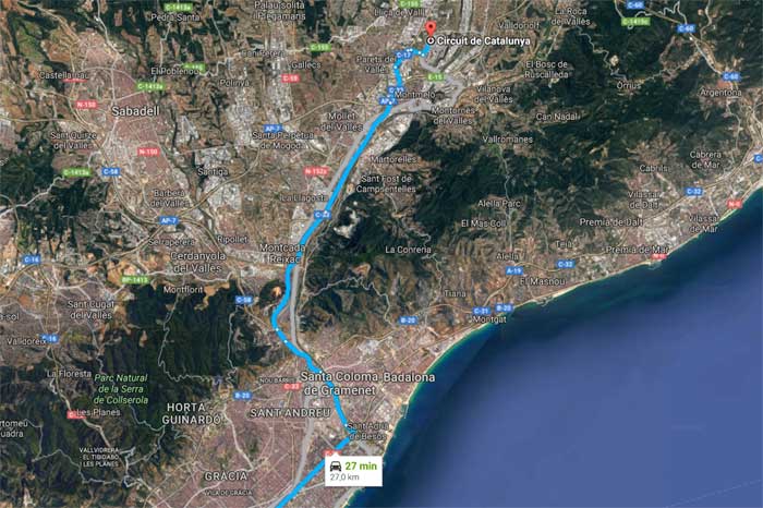 Pista fica localizada 27 km ao norte de Barcelona