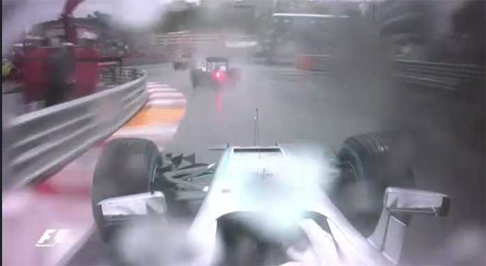 Imagem da câmera onboard de Lewis Hamilton