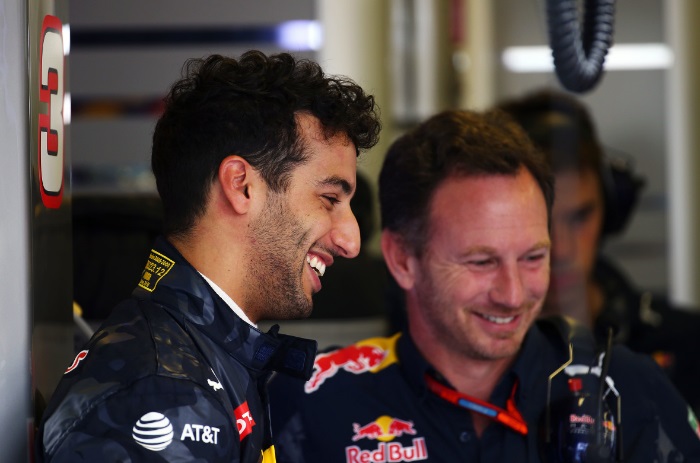Daniel Ricciardo e Christian Horner