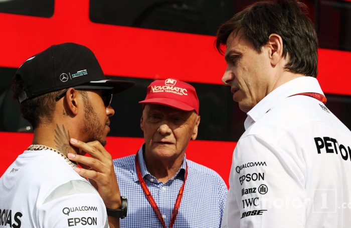 Lewis Hamilton, Niki Lauda e Toto Wolff