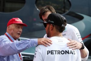 Niki Lauda, Toto Wolff e Lewis Hamilton