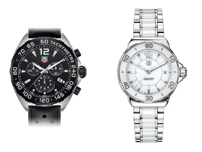 Modelos masculino e feminino da TAG Heuer em parceria com a Mercedes