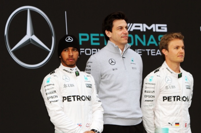 Lewis Hamilton, Toto Wolff e Nico Rosberg