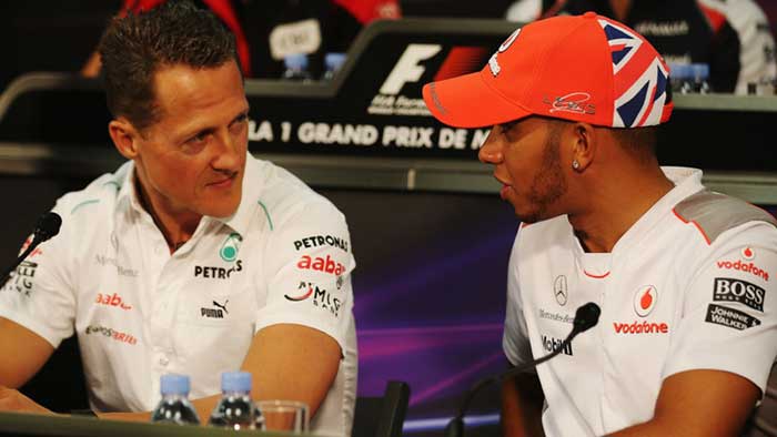 Michael Schumacher e  Lewis Hamilton
