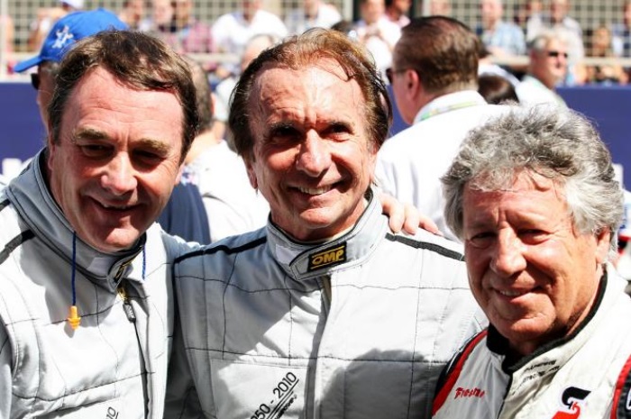 Nigel Mansell, Emerson Fittipaldi e Mario Andretti