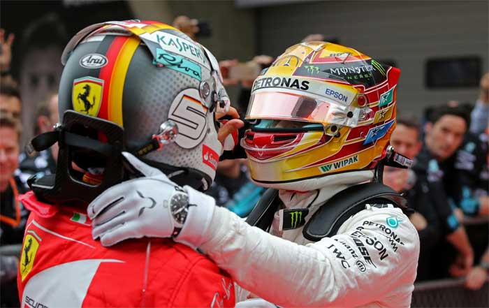 Sebastian Vettel e Lewis Hamilton