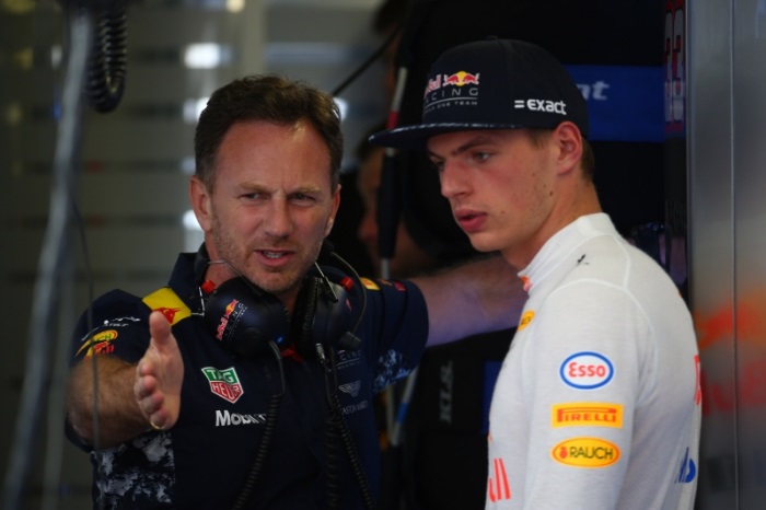 Christian Horner e Max Verstappen