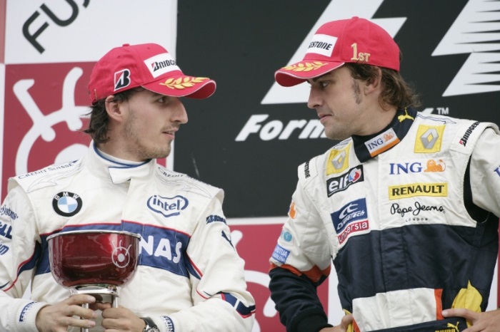 Robert Kubica e Fernando Alonso no GP do Japão de 2008