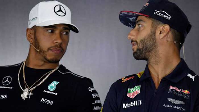 Lewis Hamilton e Daniel Ricciardo