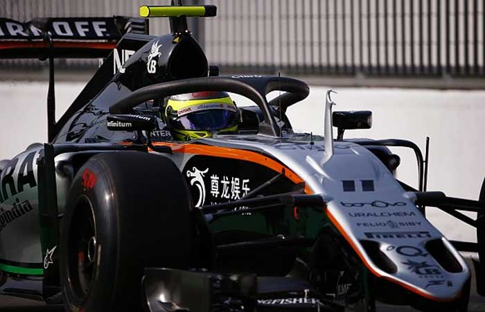 Force India testando o halo em 2016