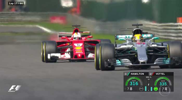 Vettel muito mais rápido que Vettel com DRS