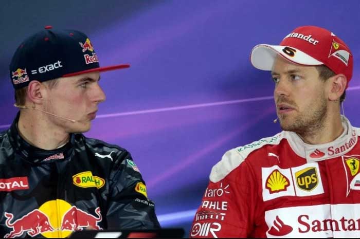 Max Verstappen e Sebastian Vettel