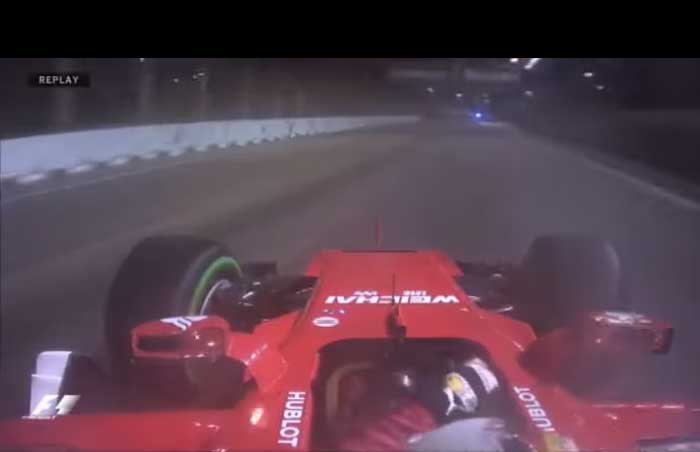 Vettel perde a traseira na saída da curva 3 - Cingapura 2017