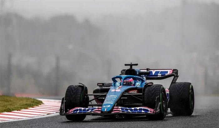 GP Japão F1, TL1: Fernando Alonso foi o mais rápido num treino com muita  chuva