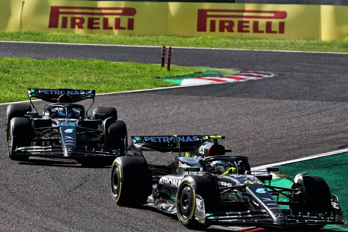 F1: sob forte chuva, Hamilton e Russell dominam 2º treino livre do GP do  Japão