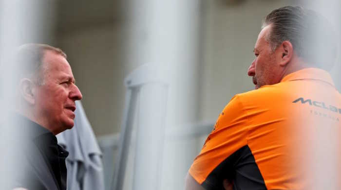 Brundle e o CEO da McLaren, Zak Brown